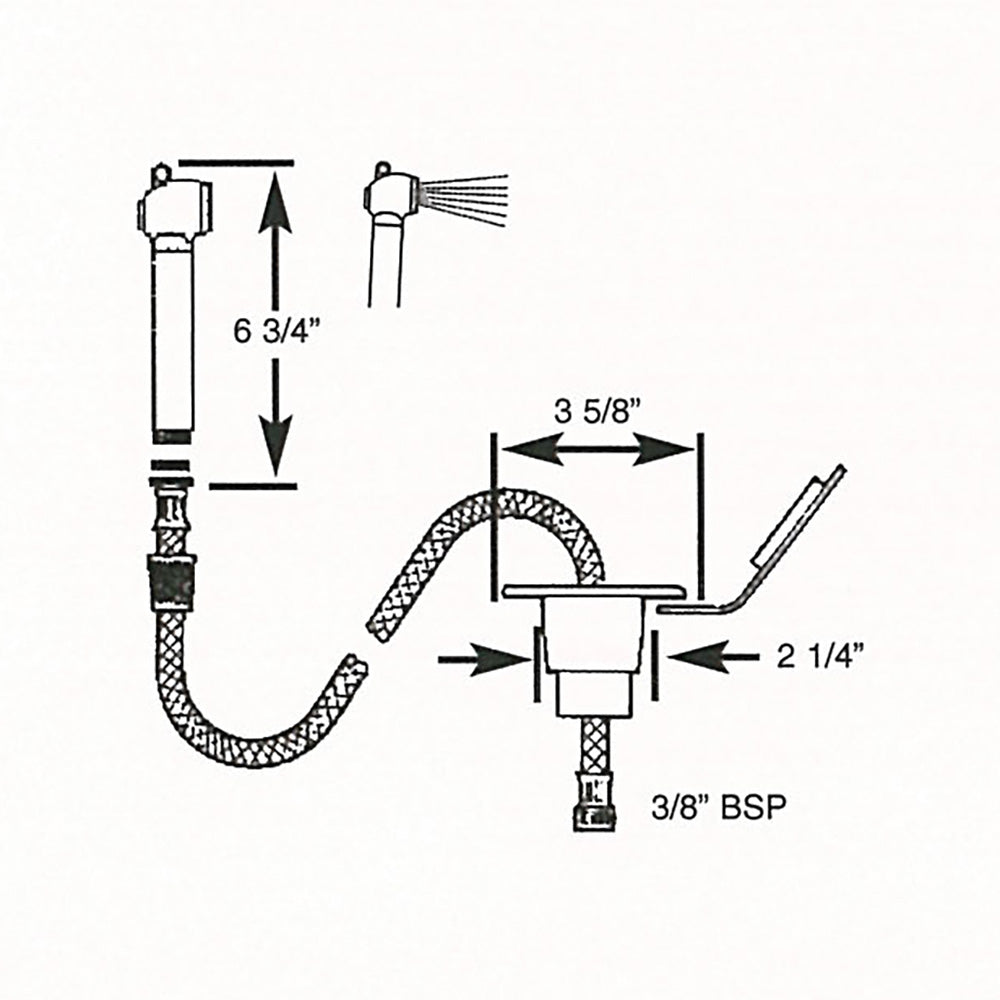 Scandvik Recessed Transom Shower w6 Hose White 10055P