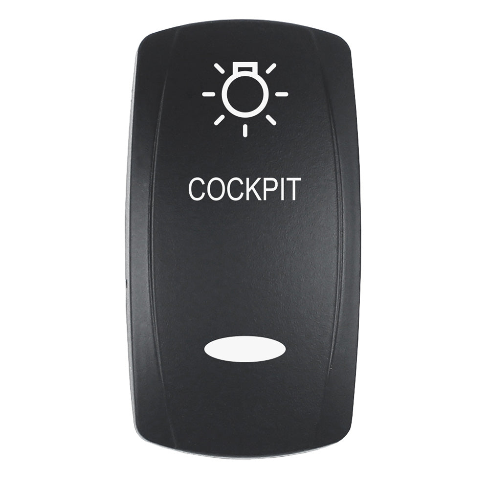 Pacer Actuator COCKPIT fV Series Contura Switches Black Laser Etched TopBottom Light EV2LECKPT