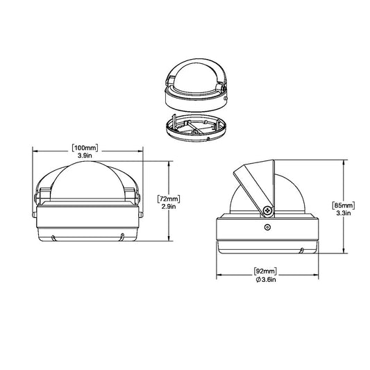 Ritchie RA93 RitchieAngler Compass Surface Mount Gray RA93