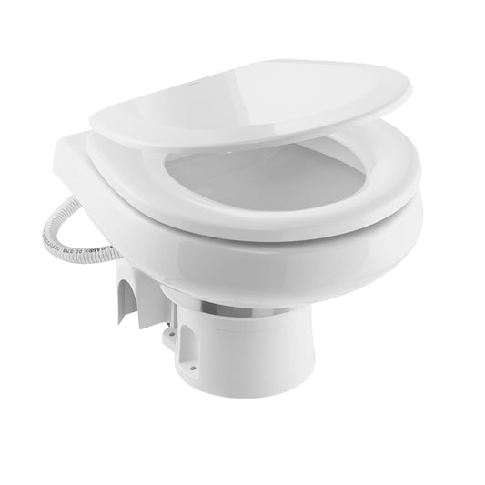 Dometic MasterFlush 7260 White Electric Macerating Toilet wOrbit Base Raw Water 12V 9610007285