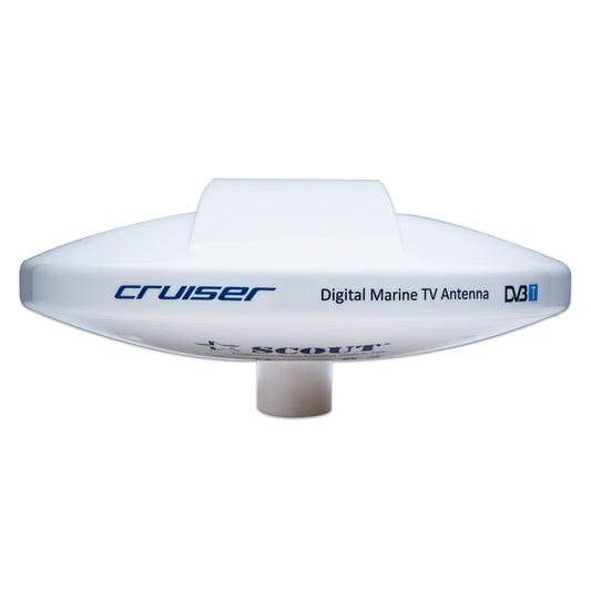 Scout Cruiser 10 White TV Antenna Omnidirectional w20M 75 ohms Cable PF AN NTV001