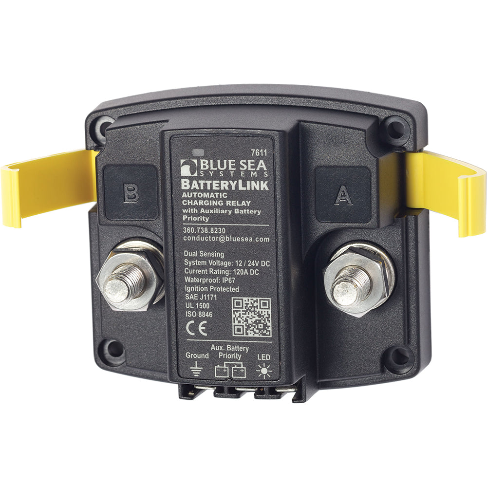 Blue Sea 7611 DC BatteryLink Automatic Charging Relay 120 Amp wAuxiliary Battery Charging 7611