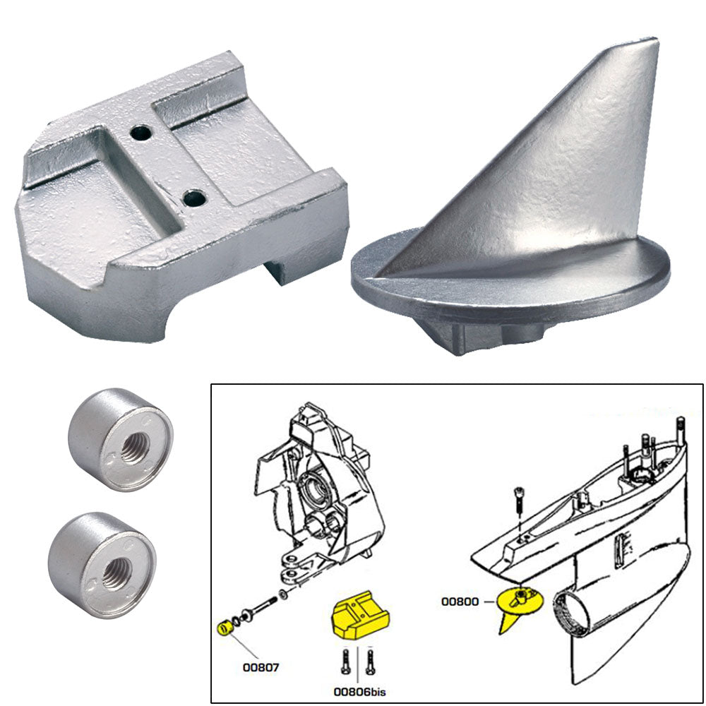 Tecnoseal Anode Kit wHardware Mercury Alpha 1 Gen 1 Magnesium 20800MG
