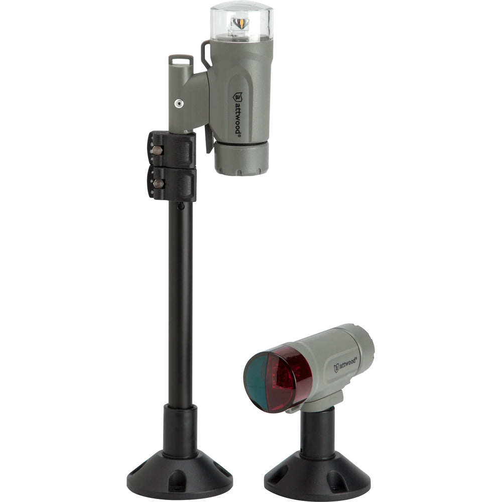 Attwood PaddleSport Portable Navigation Light Kit Screw Down or Adhesive Pad Gray 141927