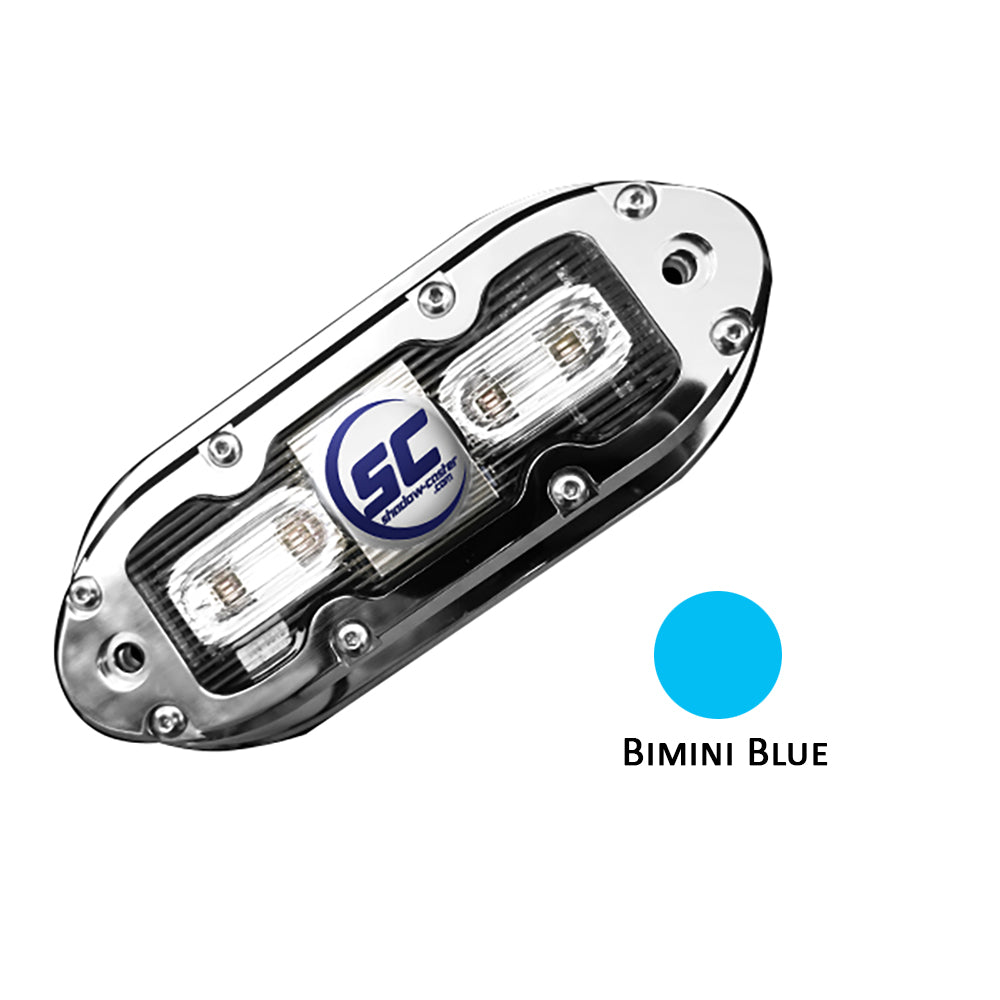 ShadowCaster SCM4 LED Underwater Light w20 Cable 316 SS Housing Bimini Blue SCM4BB20