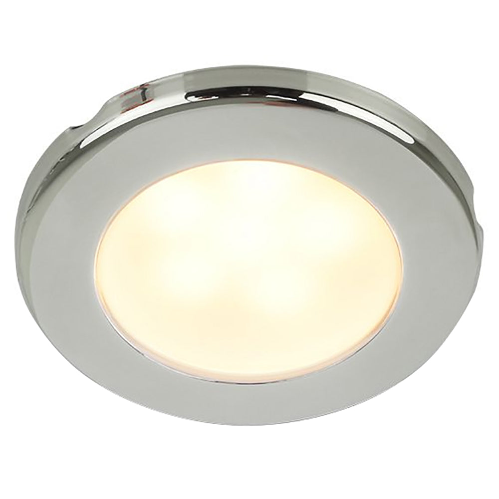 Hella Marine EuroLED 75 3 Round Screw Mount Down Light Warm White LED Stainless Steel Rim 12V 958109021