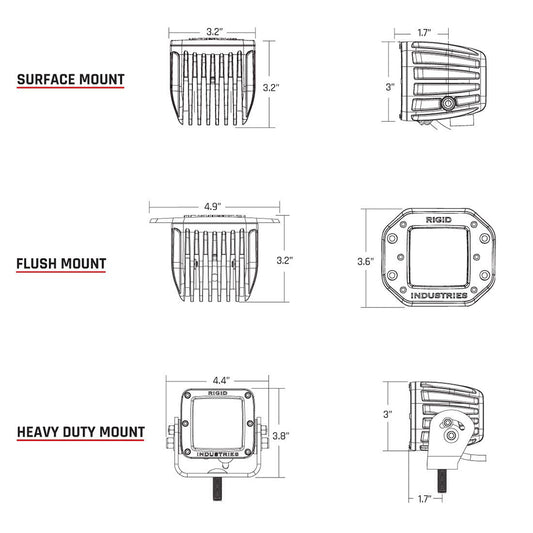 RIGID Industries DSeries PRO HybridSpot LED Pair White 602213