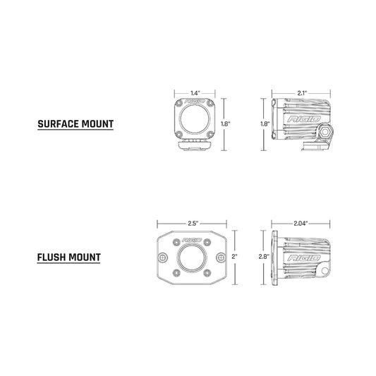 RIGID Industries Ignite Flush Mount Flood Single Black 20621