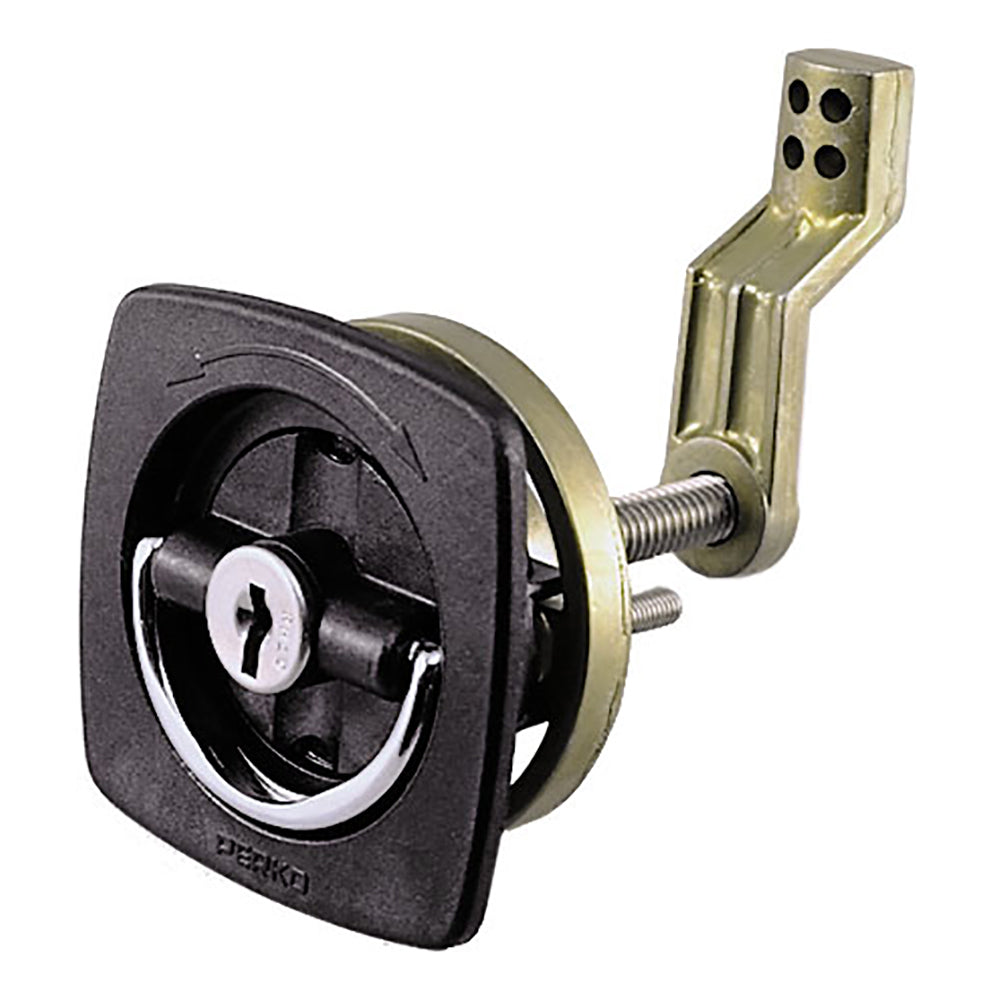 Perko Black Flush Lock 25 x 25 wOffset Cam Bar Flexible Polymer Strike 0931DP1BLK