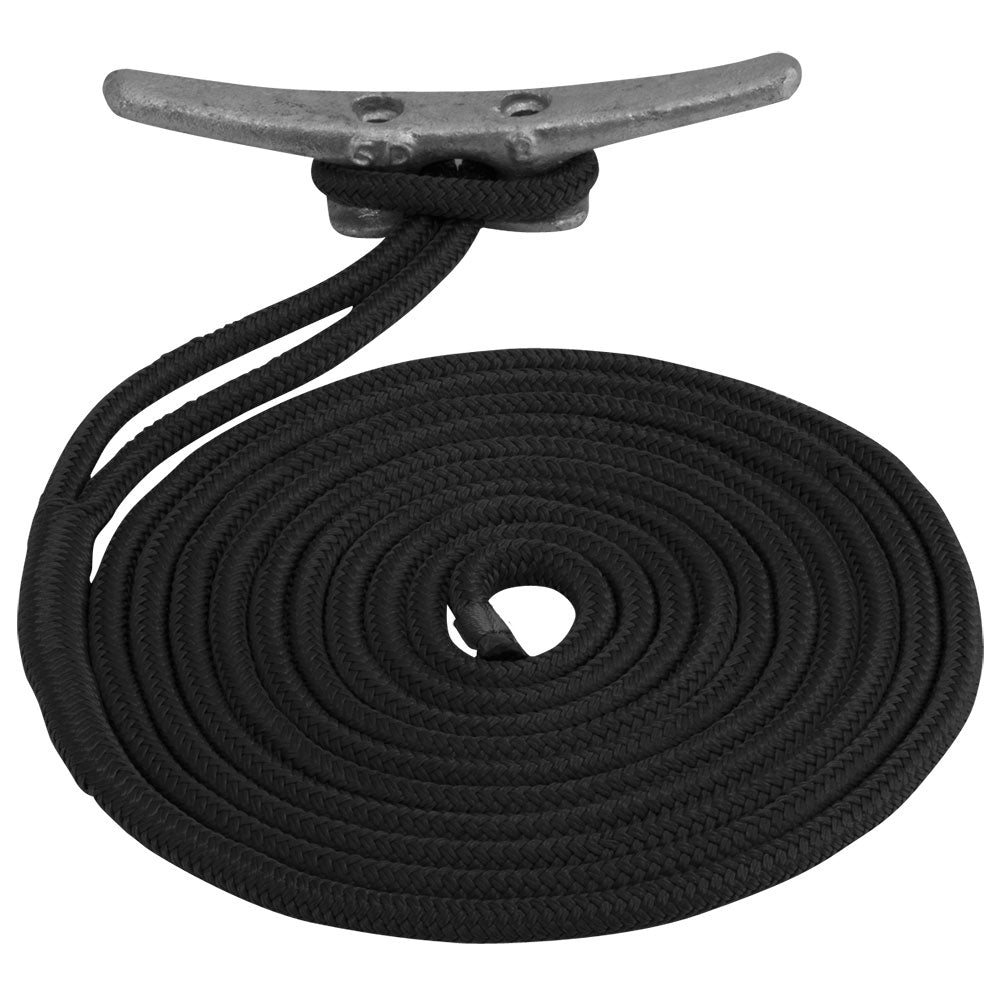 SeaDog Double Braided Nylon Dock Line 12 x 25 Black 302112025BK1