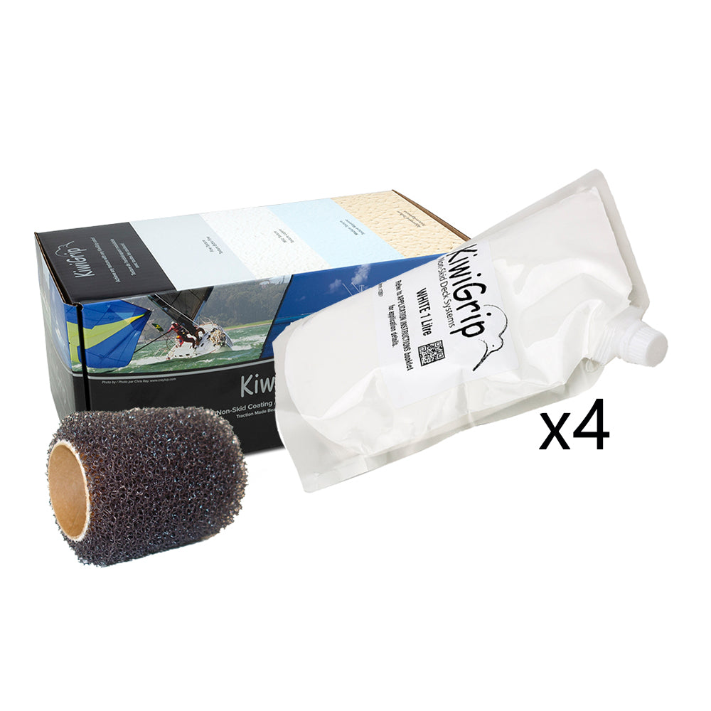 KiwiGrip 4 1 Liter Pouches White w4 Roller KG4WPR