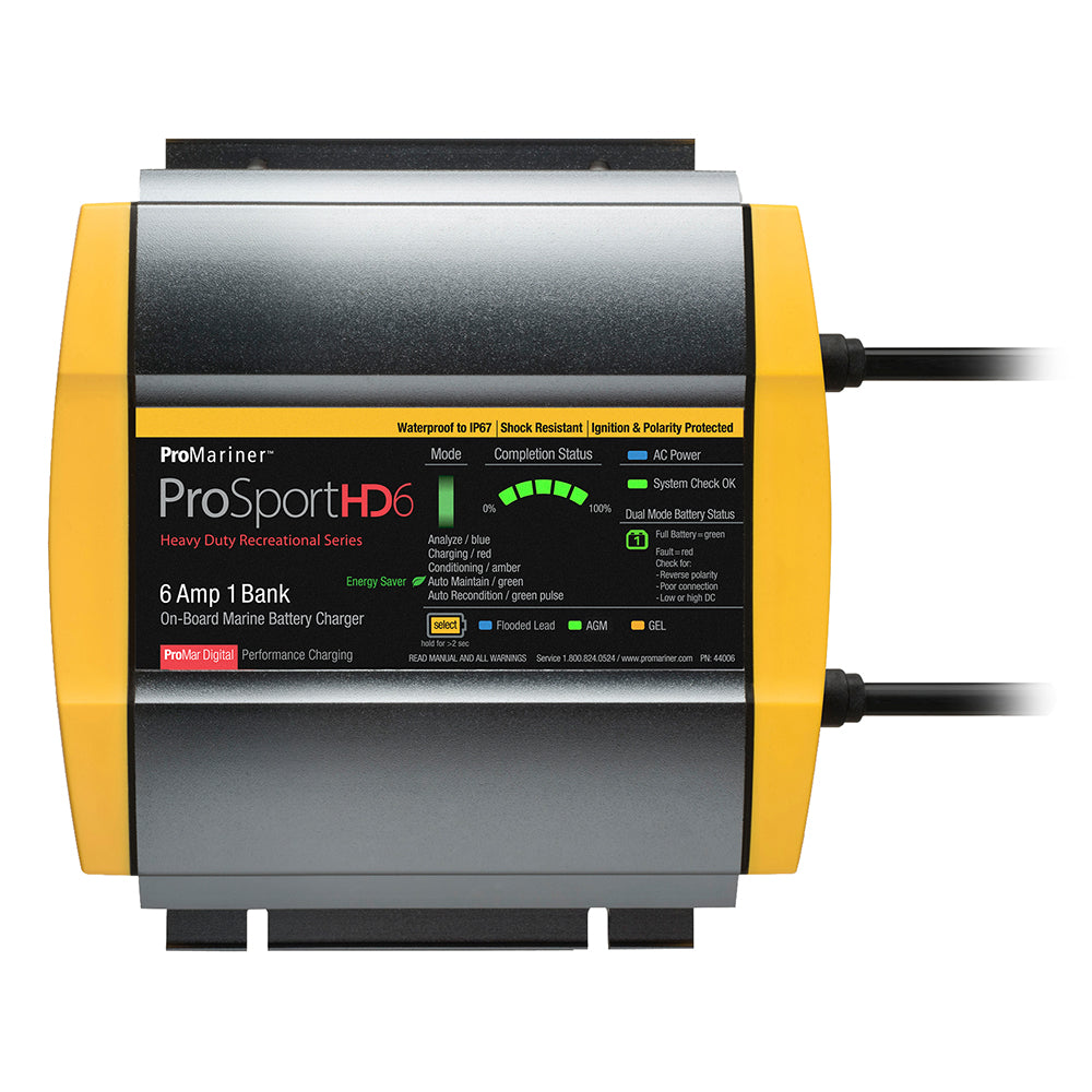 ProMariner ProSportHD 6 Gen 4 6 Amp 1 Bank Battery Charger 44006