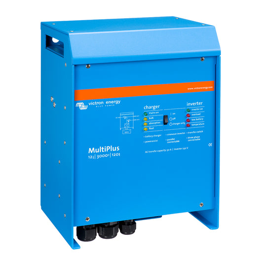 Victron MultiPlus InverterCharger 12VDC 3000VA 120VAC w 120AMP Charger 50AMP Transfer Switch UL Approved
