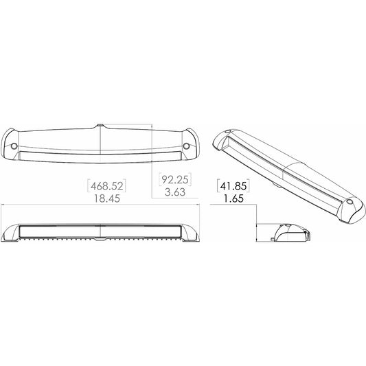 Lumitec Razor Light Bar Flood Black Housing Flush Mount 101588