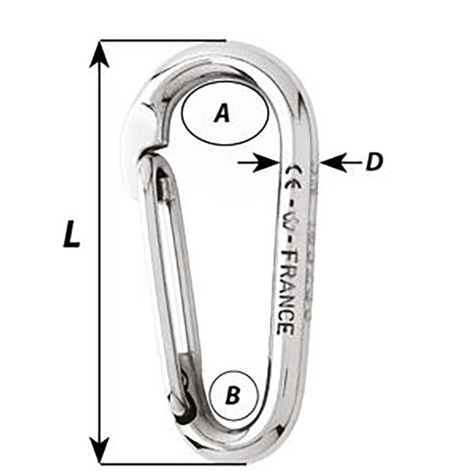 Wichard Symmetric Carbine Hook Without Eye Length 60mm 14 2333W