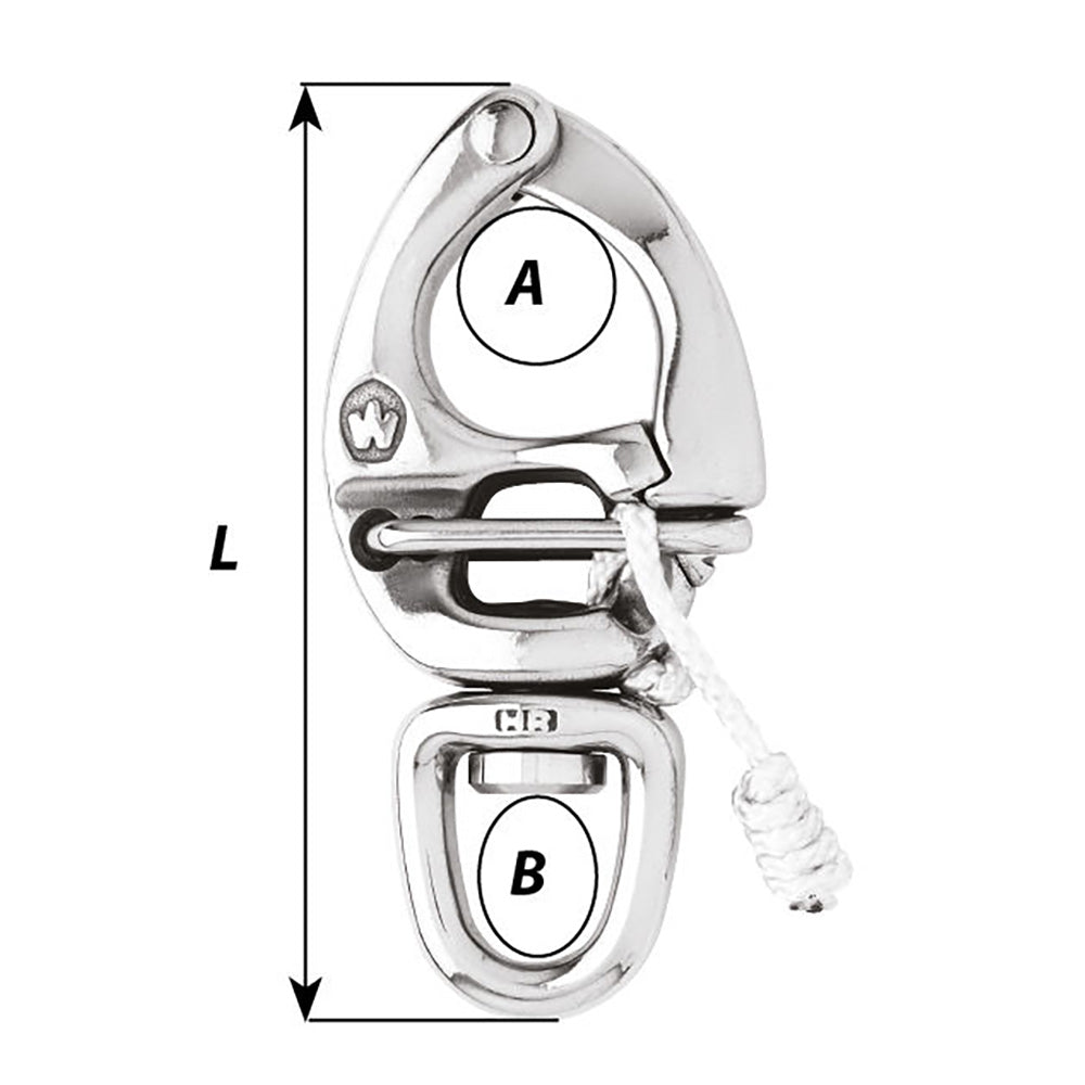 Wichard HR Quick Release Snap Shackle wSwivel Eye Length 234 2673W