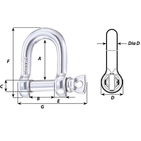 Wichard HR D Shackle Diameter 2564 11205W