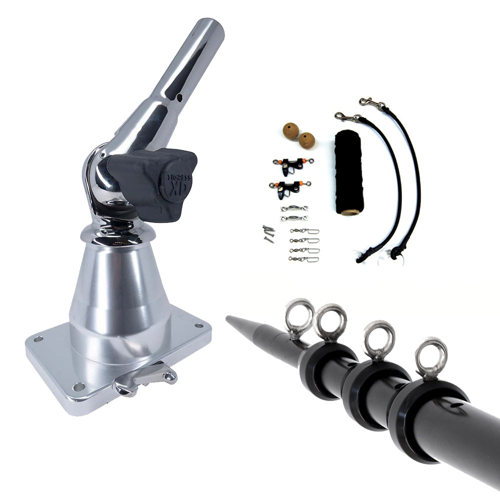 Tigress XD Bay Series Top Mount System 15 Aluminum Black Outriggers Deluxe Rigging Kit 888233
