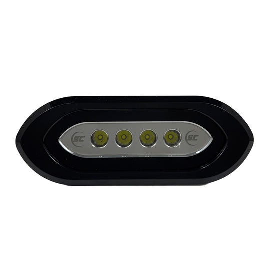 ShadowCaster Flush Mount Spreader Light  Black Housing  White SCMSLF4XGWBK