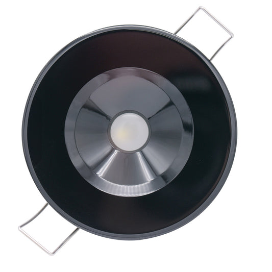 Lumitec Illusion Flush Mount LED Down Light Spectrum RGBW Warm White Black Housing 117155