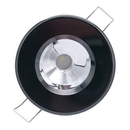 Lumitec Illusion Flush Mount LED Down Light  Warm White  Dimming  Black Housing  Chrome Reflector 117169