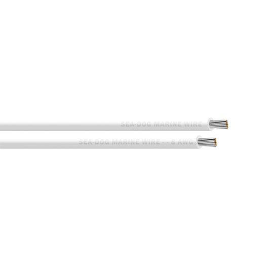 SeaDog 8 AWG White Primary Wire  25 8008050
