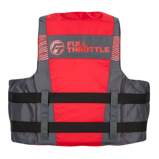 Full Throttle Adult Nylon Life Jacket  LXL  BlackRed 11220010005026