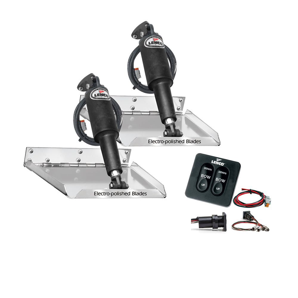 Lenco 12 x 9 Standard Performance Trim Tab Kit wStandard Tactile Switch Kit 12V RT12X9