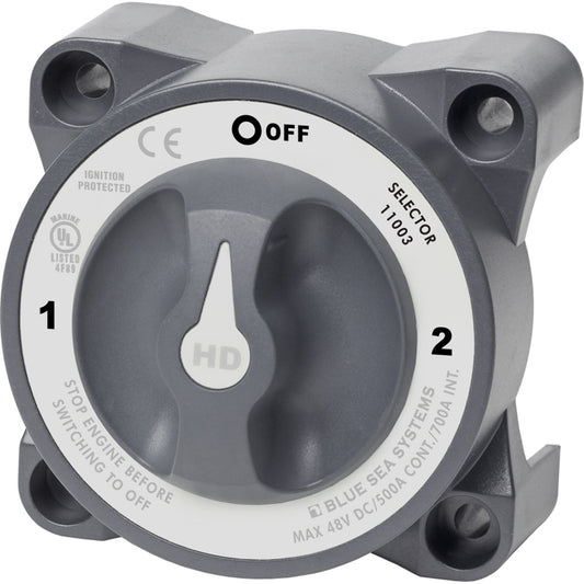 Blue Sea 11003 HDSeries Battery Switch wAlternator Field Disconnect  3Position 11003