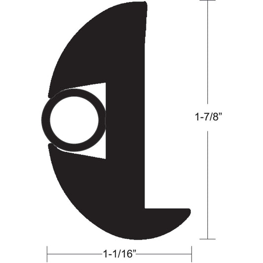 TACO Flex Vinyl Rub Rail Kit  Black wBlack Insert  70  178 x 1116 V112423BBK702