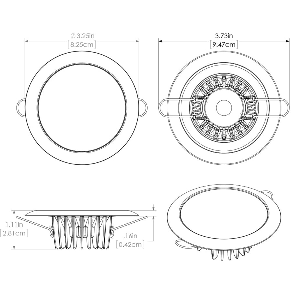 Lumitec Mirage  Flush Mount Down Light  Glass FinishWhite Bezel  4Color WhiteRedBluePurple NonDimming 113120