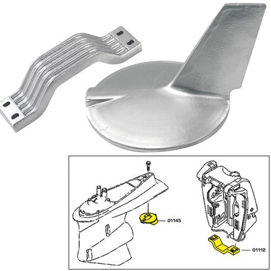 Tecnoseal Anode Kit wHardware  Yamaha 200300HP HiPerformance  Aluminum 21106AL