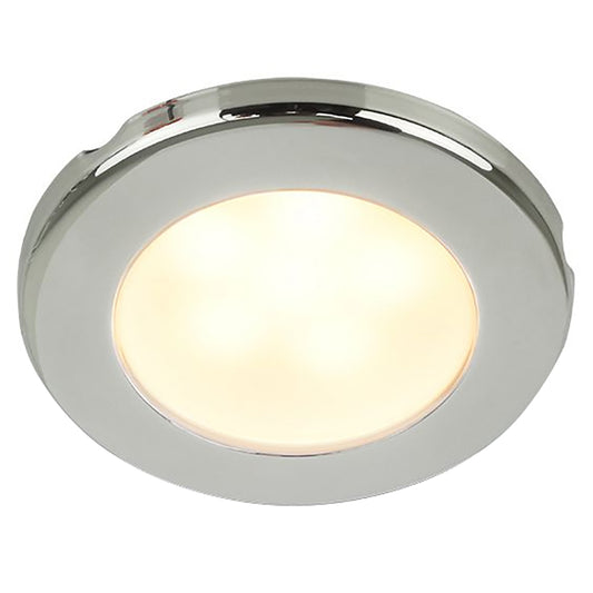 Hella Marine EuroLED 75 3 Round Screw Mount Down Light  Warm White LED  Stainless Steel Rim  12V 958109021