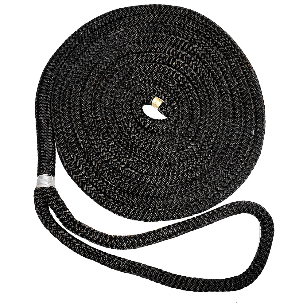 New England Ropes 58 Double Braid Dock Line  Black  25 C50542000025