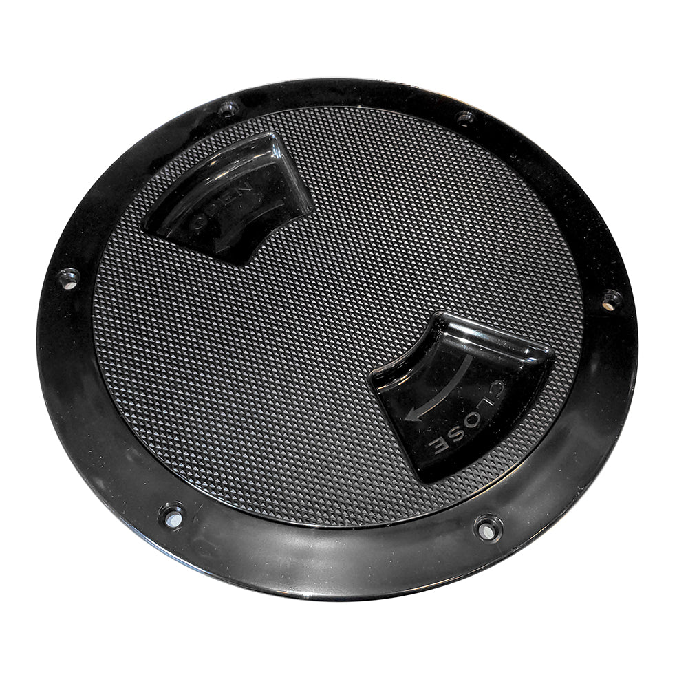 SeaDog Textured Quarter Turn Deck Plate  Black  8 3361871