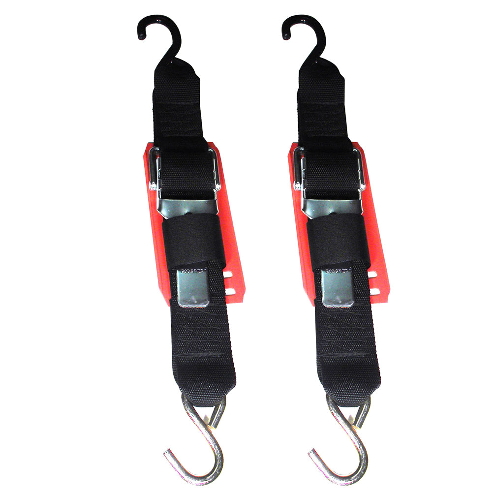 Rod Saver Paddle Buckle Trailer TieDown wVinyl Pad  2 x 6  Pair 2PB6VP