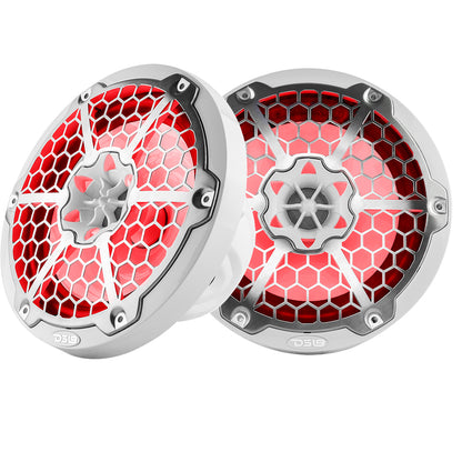 DS18 New Edition HYDRO 8 2Way Marine Speakers wRGB LED Lighting 375W  White  NXL8MWH