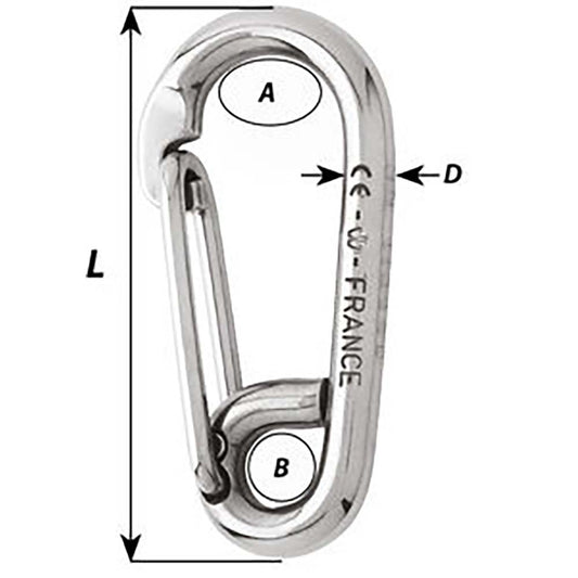 Wichard Symmetric Carbine Hook  Length 100mm  1332 2316W