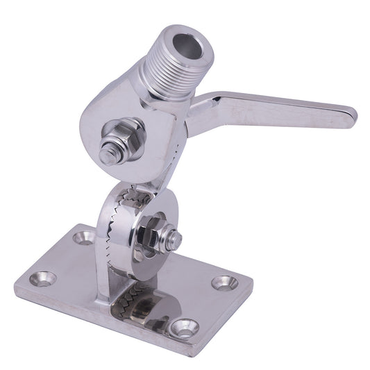 Whitecap HeavyDuty Ratchet Antenna Mount  316 Stainless Steel S1802BC