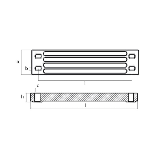 Tecnoseal Aluminum Yamaha Bar Anode fEngine Bracket 011121AL