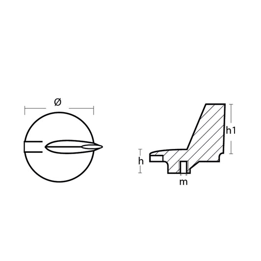 Tecnoseal Zinc Yamaha Trim Tab Anode f200  300 HP Motors 01145