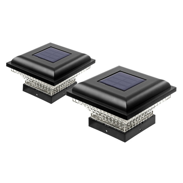 2PK SLR POST CAP LGHT BLK